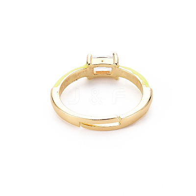 Brass Enamel Cuff Rings RJEW-T016-23F-NF-1