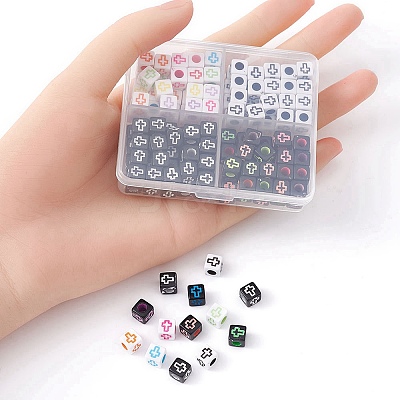 160Pcs 4 Styles Craft Style Acrylic Beads MACR-YW0002-73-1