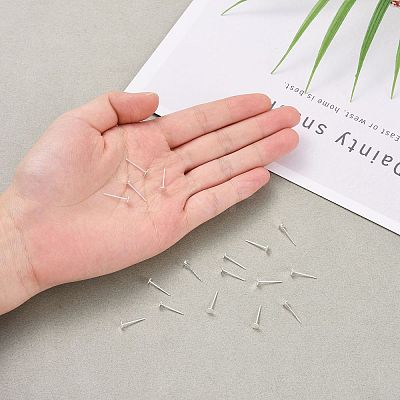 925 Sterling Silver Flat Pad  Stud Earring Findings STER-K167-045C-S-1
