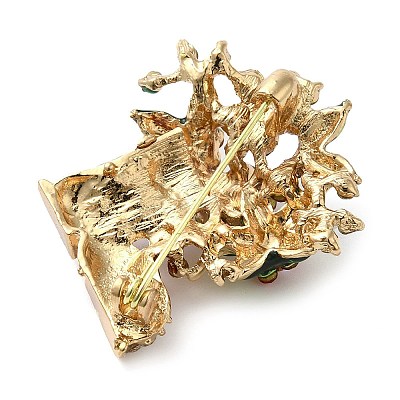 Christmas Alloy Colorful Rhinestone Brooches JEWB-U009-10F-1