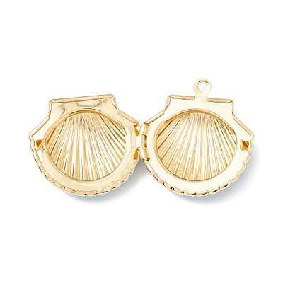 Rack Plating Brass Enamel Locket Pendants KK-B053-08G-1