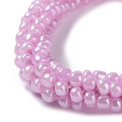 Crochet Glass Beads Braided Stretch Bracelet BJEW-K232-01O-1