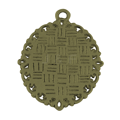 Tibetan Style Oval Alloy Pendant Cabochon Settings TIBEP-Q054-44AB-NR-1