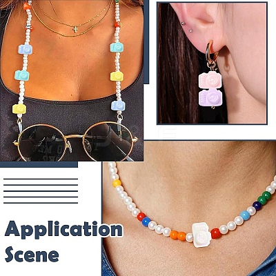 12Pcs 6 Colors Opaque Acrylic Beads MACR-YW0004-66-1
