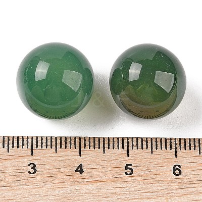 Natural Green Onyx Agate No Hole Sphere Beads G-K353-04D-27-1