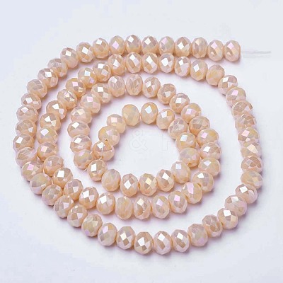 Electroplate Glass Beads Strands EGLA-A034-P6mm-B02-1