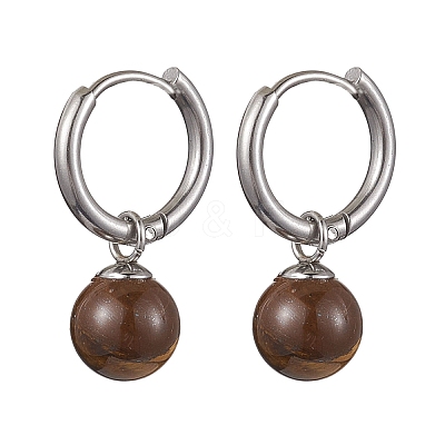 Gemstone Hoop Earring EJEW-JE05760-1