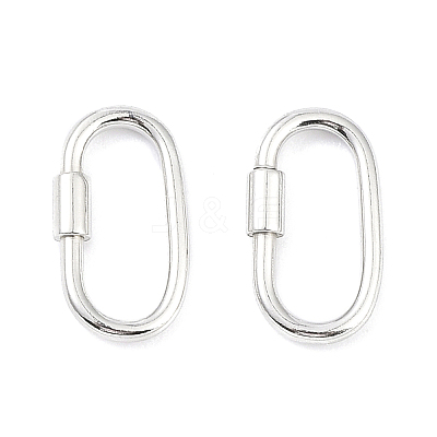 925 Sterling Silver Locking Carabiner Clasps STER-K173-20S-1