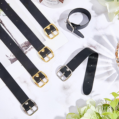 6Pcs 2 Colors Black PU Imitation Leather Purse Strap Accessories FIND-CL0002-24-1