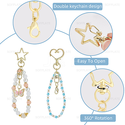 20Pcs 2 Styles Zinc Alloy Swivel Clasps FIND-SP0004-24LG-1