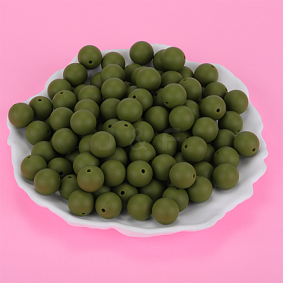 Round Silicone Focal Beads SI-JX0046A-137-1