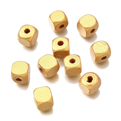 Spray Painted Wooden Beads WOOD-P021-01C-M-1