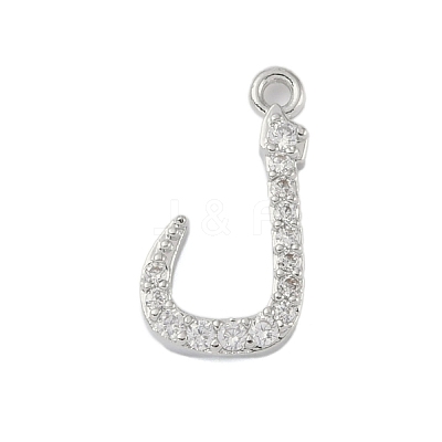 Rack Plating Brass Micro Pave Clear Cubic Zirconia Pendants KK-A224-03P-P-1