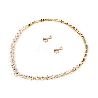 Brass Cubic Zirconia Jewelry Sets FS-WG75FBD-02-1