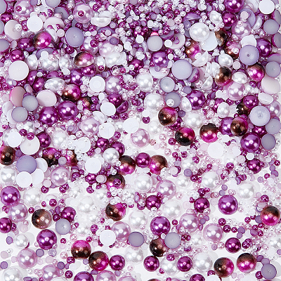 84G 14 Style ABS Plastic Imitation Pearl Cabochons SACR-OC0001-06-1