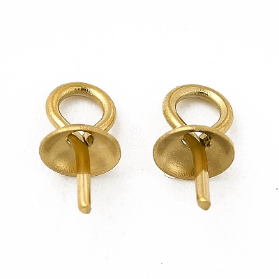 304 Stainless Steel Cup Pearl Peg Bails Pin Pendants STAS-P319-08A-G-1