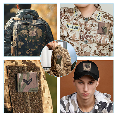 6Pcs 3 Styles Polyester Epaulette Camouflage PATC-FH0001-27A-1