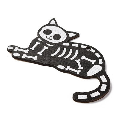 Halloween Printed Wooden Big Pendants WOOD-I016-01B-1