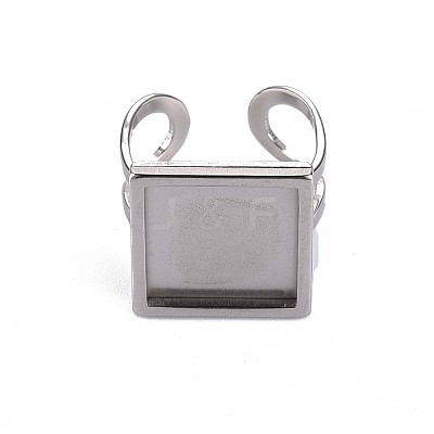 Non-Tarnish 201 Stainless Steel Cuff Pad Ring Settings X-STAS-S080-041C-P-1