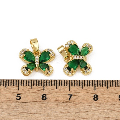 Brass Micro Pave Cubic Zirconia Charms KK-N254-229G-01-1
