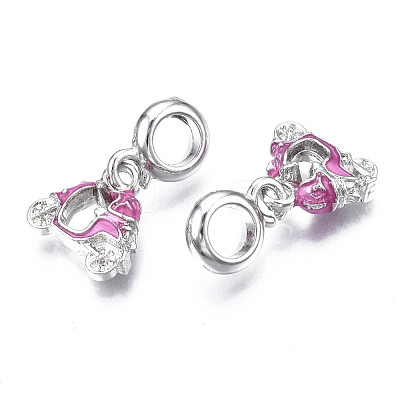 Rack Plating Alloy Enamel European Dangle Charms MPDL-N039-038-1