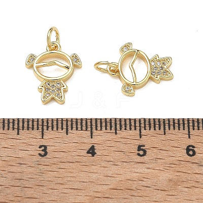 Brass Micro Pave Clear Cubic Zirconia Pendants CU-CBA9AFC-01G-04-1