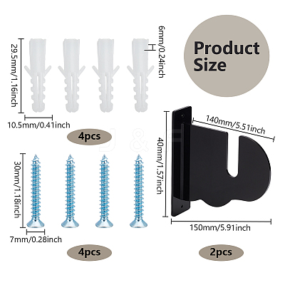 Acrylic Wall Skateboarding Display Hanger Racks ODIS-WH0061-78-1