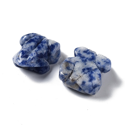 Natural Mix Gemstone Frog Healing  Figurines DJEW-Z005-03-1