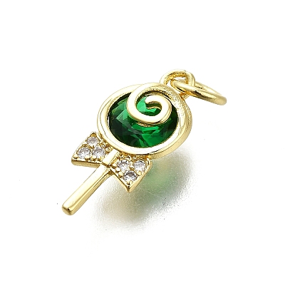 Brass Micro Pave Cubic Zirconia Pendants KK-K400-42G-04-1