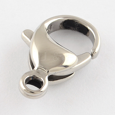Tarnish Resistant Polished 316 Surgical Stainless Steel Lobster Claw Clasps STAS-R072-07-1