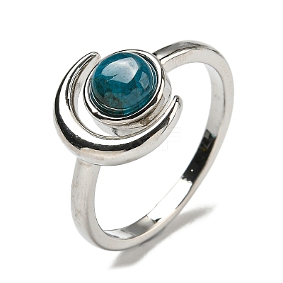 Natural Apatite Adjustable Rings RJEW-K269-09P-08-1