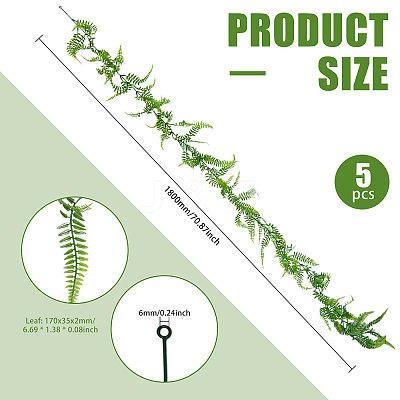 Plastic Artificial Persian leaf Rattan DIY-WH0671-112-1
