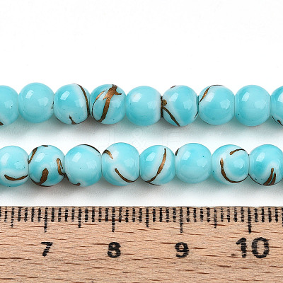Baking Paint Glass Beads Strands DGLA-N010-6mm-03-1