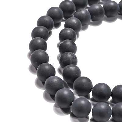Dyed & Heated Natural Black Agate Beads Strands X-G-H1617-1