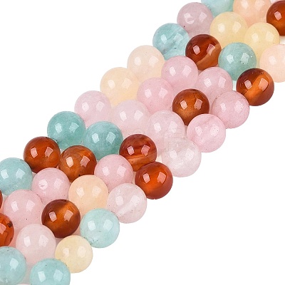 Natural Multi-Color Agate Beads Strands G-Q606-42B-A01-1