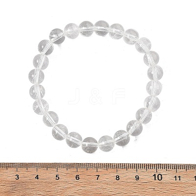 Natural Quartz Crystal Beaded Stretch Bracelets BJEW-Q692-46-8mm-1
