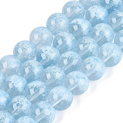 Transparent Half Spray Painted Glass Beads Strands LS-GLAA-Q110-02A-03-1
