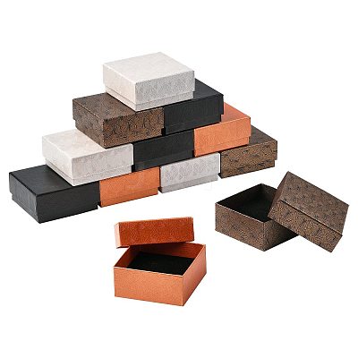 12Pcs 4 Colors Paper Jewelry Set Boxes CON-FS0001-24-1