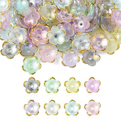 100Pcs Transparent Acrylic Bead Caps TACR-CJ0001-70B-1