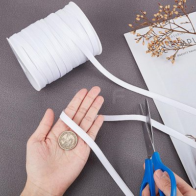 Polyester Satin Ribbon SRIB-WH0007-09A-1