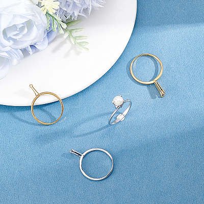 4Pcs 4 Styles 304 Stainless Steel Finger Ring Components DIY-BBC0003-14-1