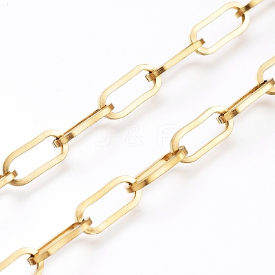 Ion Plating(IP) 304 Stainless Steel Paperclip Chains CHS-D030-02G-1