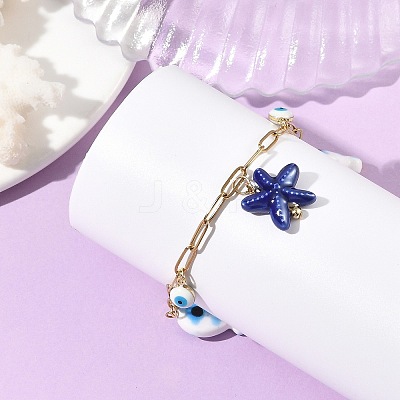 304 Stainless Steel Paperclip Chains Bracelets for Women BJEW-JB14198-02-1