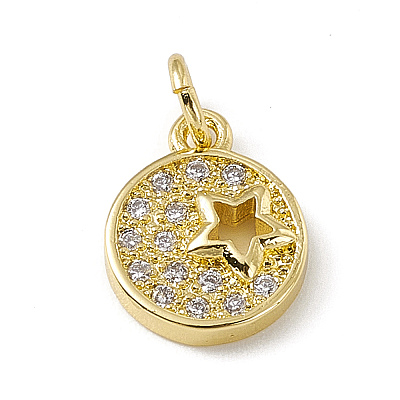 Brass Micro Pave Cubic Zirconia Charms ZIRC-F132-91G-1