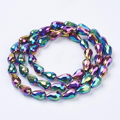 Electroplate Glass Beads Strands X-EGLA-D017-15x10mm-4-1