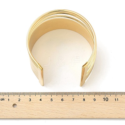 Alloy Open Cuff Bangles BJEW-K272-01G-1