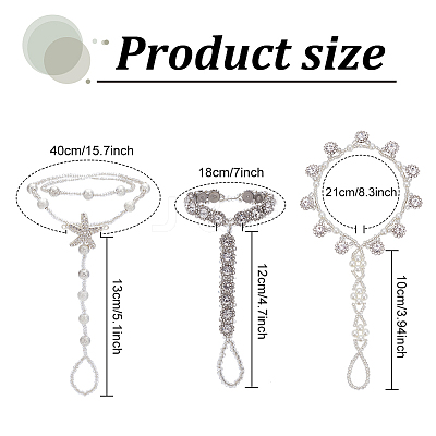 6Pcs 3 Style Clear Resin & ABS Plastic Flower & Starfish Toe Ring Anklets Set AJEW-AN0001-02-1