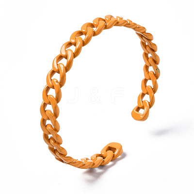 Spray Painted Brass Cuff Bangles BJEW-Q700-001G-1