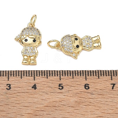 Brass Micro Pave Black Cubic Zirconia Pendants CU-CBA9AFC-01G-23-1