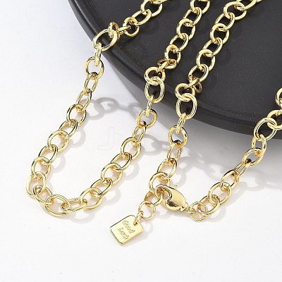 Brass Cable Chain Necklaces NJEW-H206-15G-1